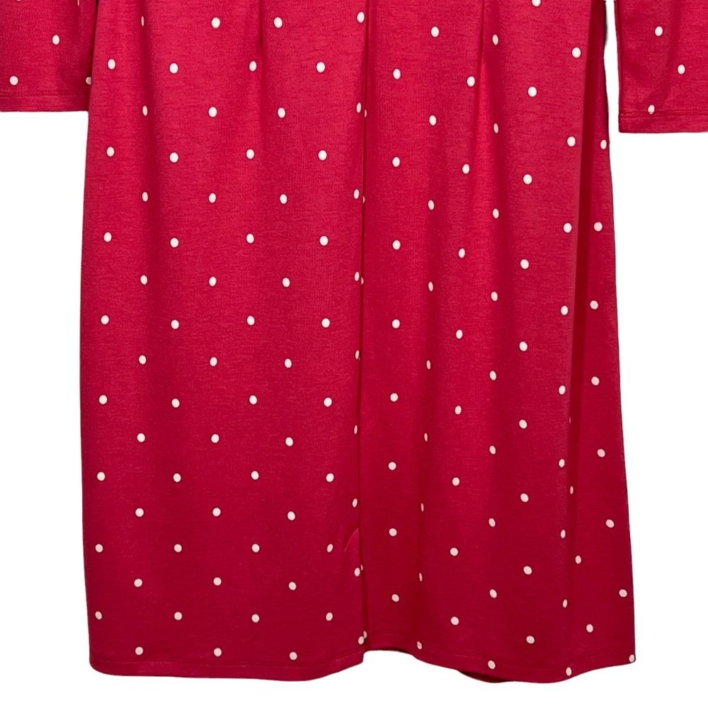 Old Navy Knit Ruched Sweetheart Neckline A-Line Dress Red Dot Petite Large - Picture 8 of 12